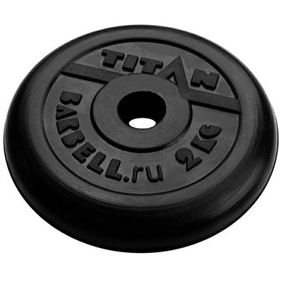 Блин обрезиненный TITAN Barbell 2 кг (d26)